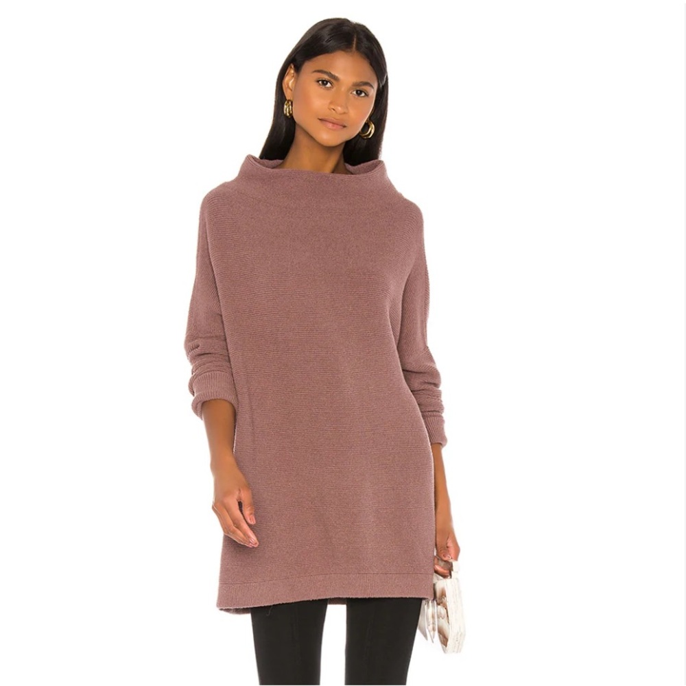 Free People Ottoman slouchy Tunic Sweater nutmeg